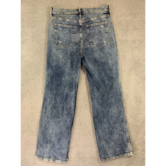 GAP Women’s Vintage Flare High Rise Unique Blue Wash Distress Jeans 30 / 10R - Picture 11 of 13